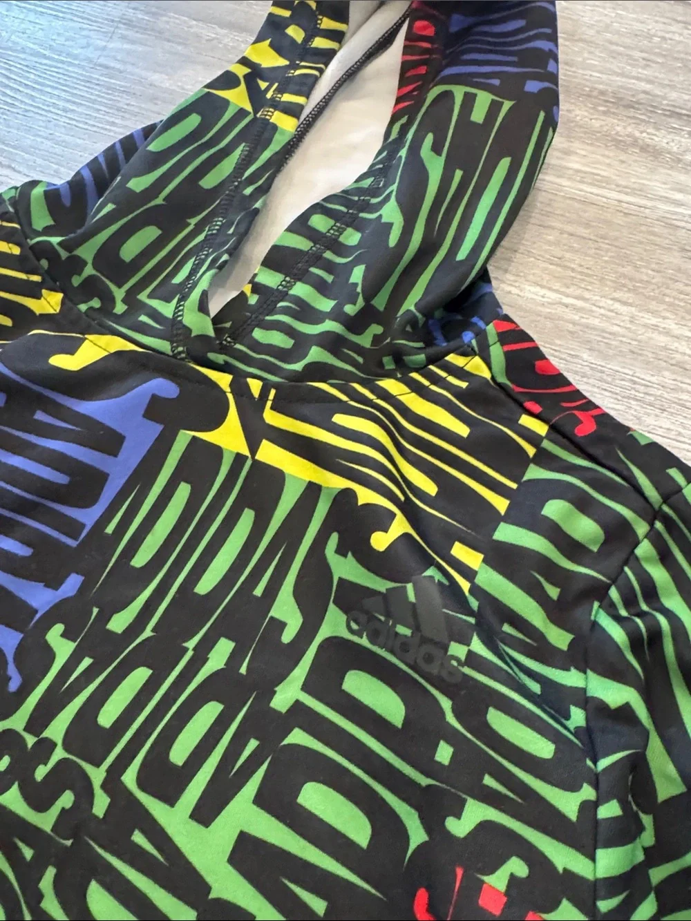 adidas Multicolor Logo Print Hoodie — Red Blue Green Yellow - Picture 2 of 3